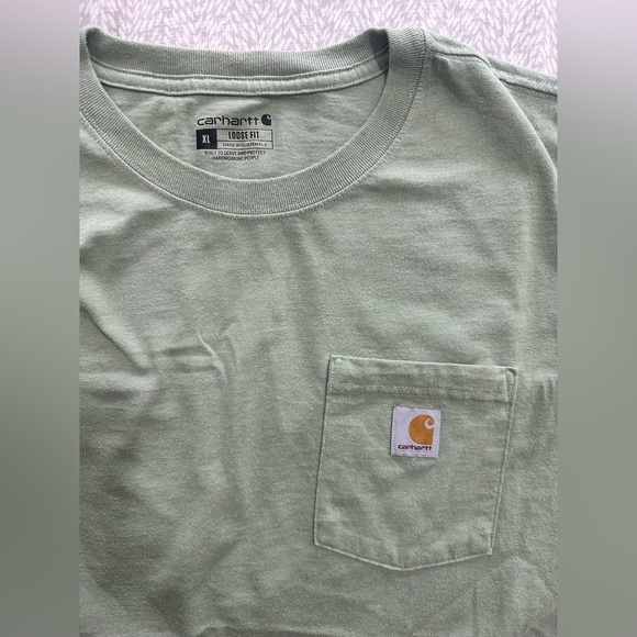 Carhartt Men's Sage Green Short Sleeve Tee - Picture 2 of 3